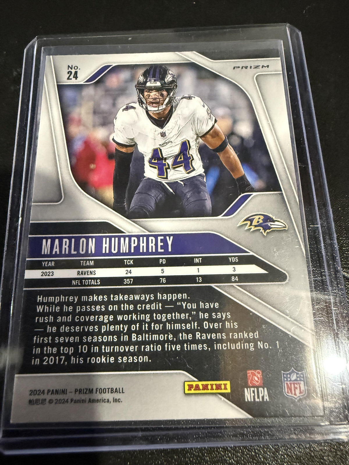 2024 Panini Prizm #24 Marlon Humphrey Orange Disco Prizm