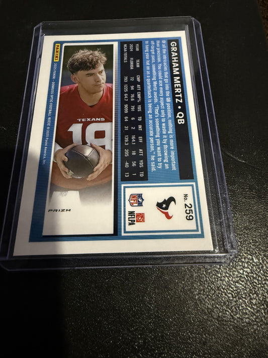 2025 Donruss Optic #259 Graham Mertz Purple Shock