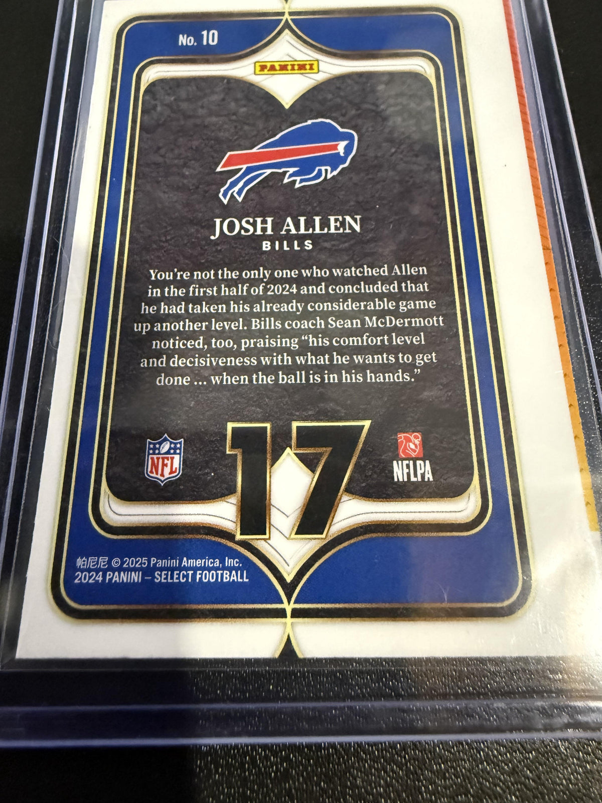 2024 Panini Select #10 Josh Allen Select Numbers