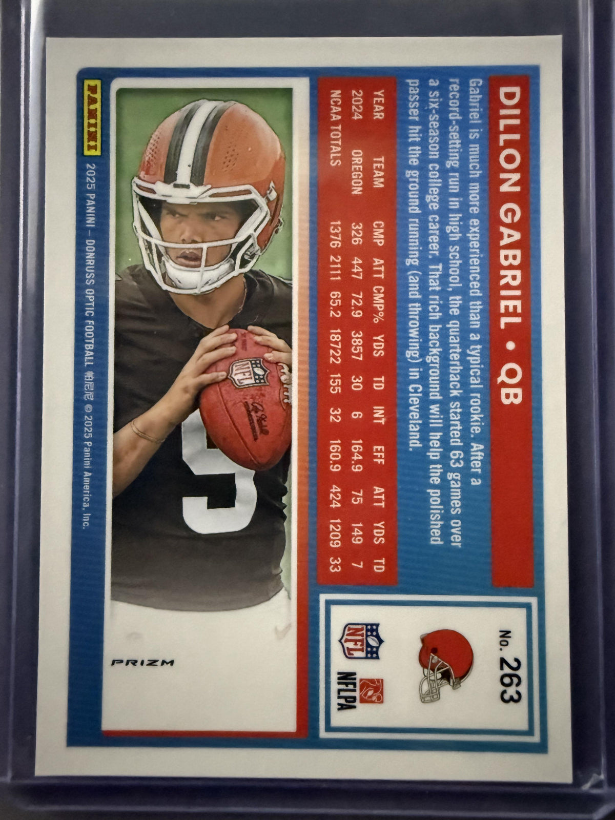 2025 Donruss Optic #263 Dillon Gabriel Purple Shock