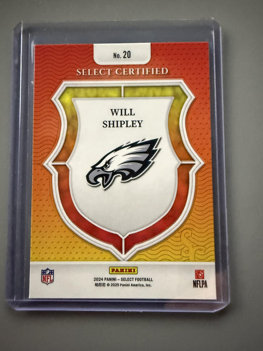 2024 Panini Select #20 Will Shipley Select Certified Rookies