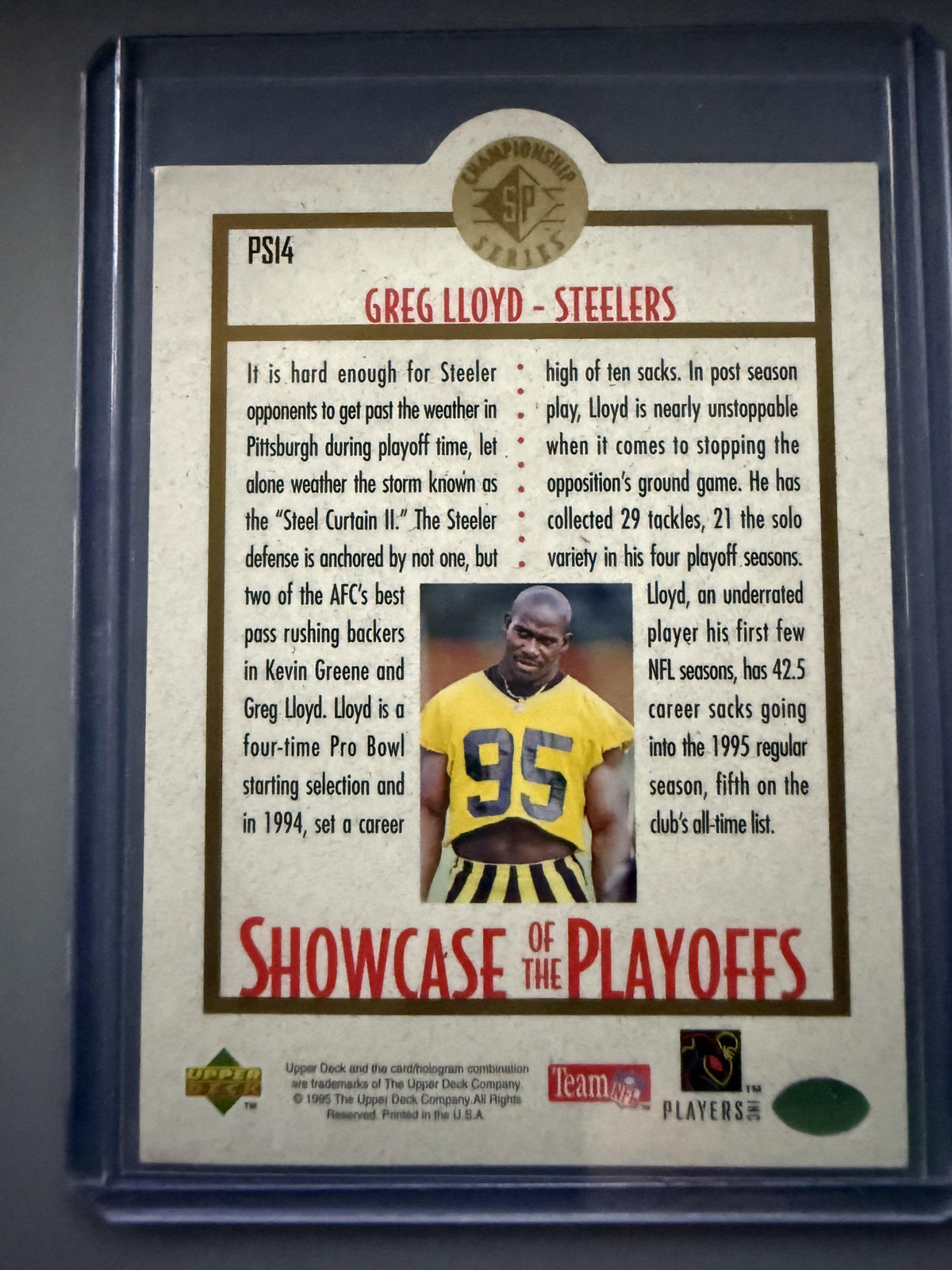 1995 SP Championship #PS14 Greg Lloyd Playoff Showcase