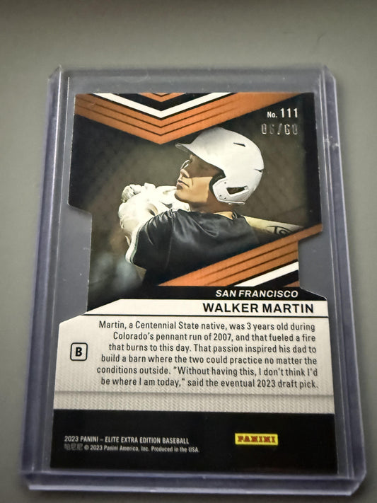 2023 Panini Elite Extra Edition #111 Walker Martin Prime Numbers B Die Cut #/60