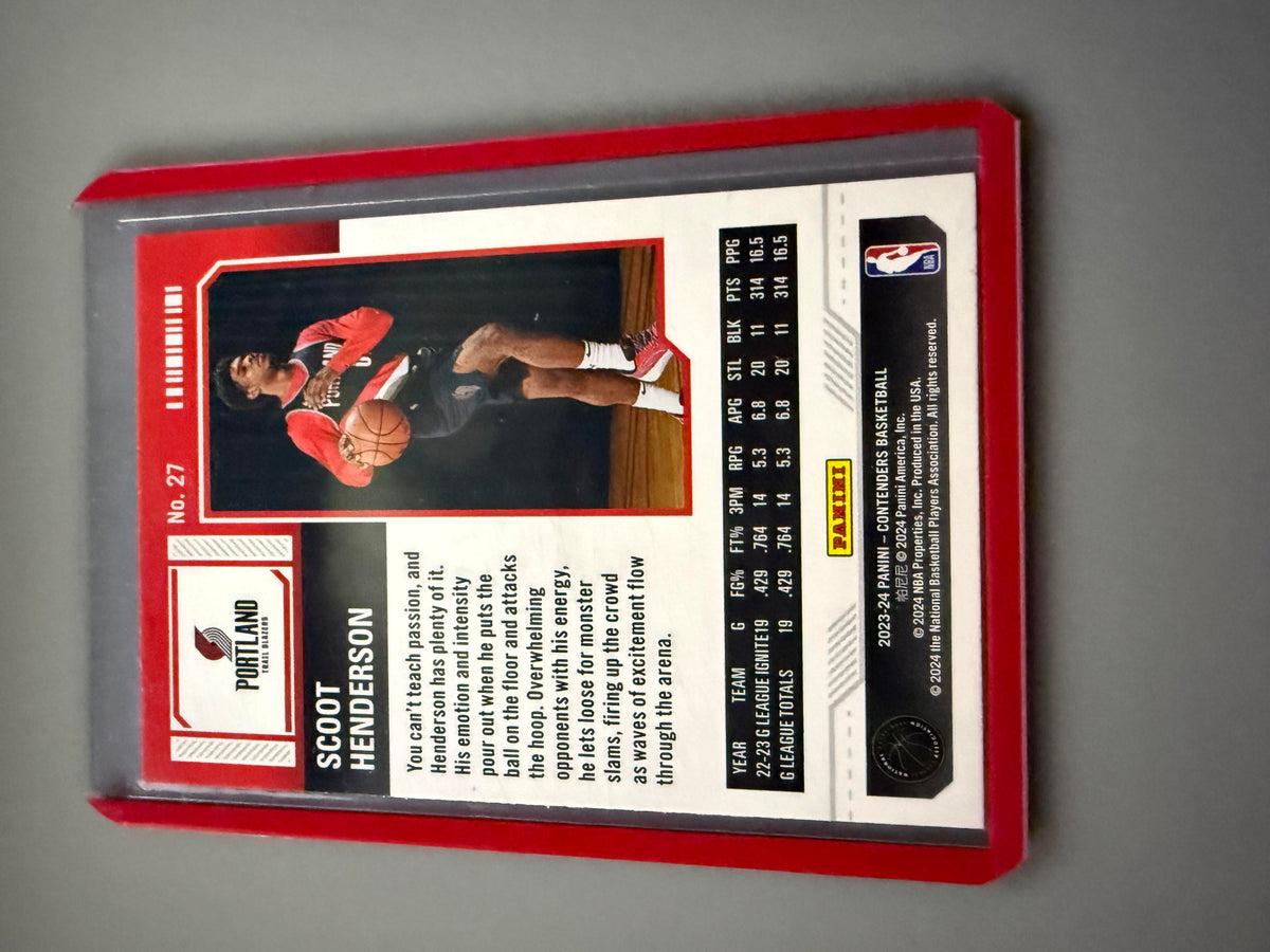 2023-24 Panini Contenders #27 Scoot Henderson Season Ticket Premium Edition