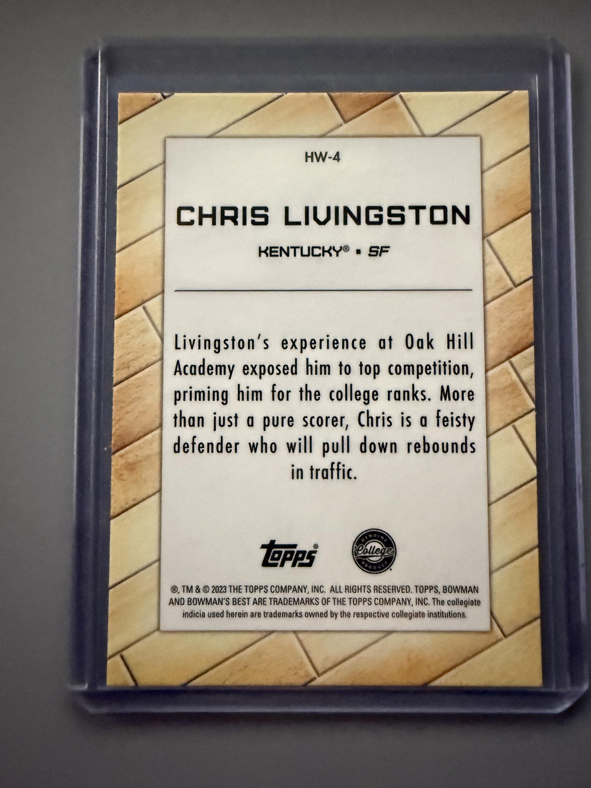 2022-23 Bowman University Best #HW-4 Chris Livingston Hardwood Warriors