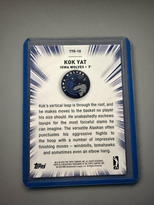 2023-24 Topps G-League #TTR-10 Kok Yat Take It to the Rack Green #/99