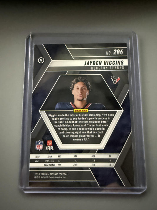 2025 Panini Mosaic #286 Jayden Higgins