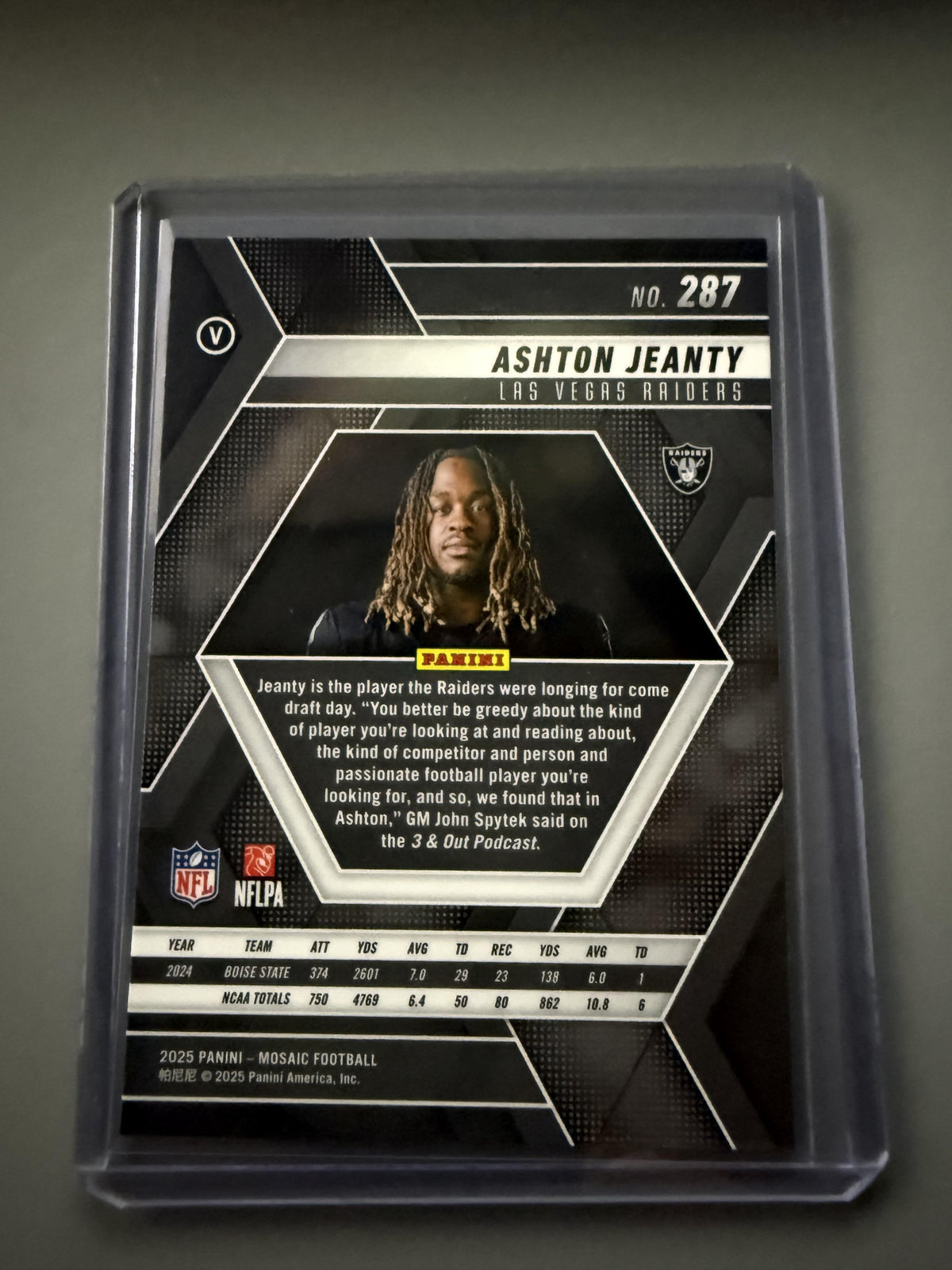 2025 Panini Mosaic #287 Ashton Jeanty
