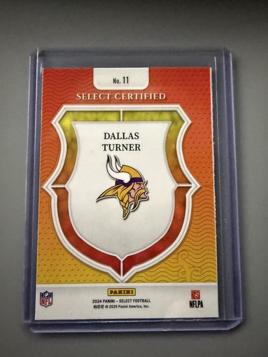 2024 Panini Select #11 Dallas Turner Select Certified Rookies