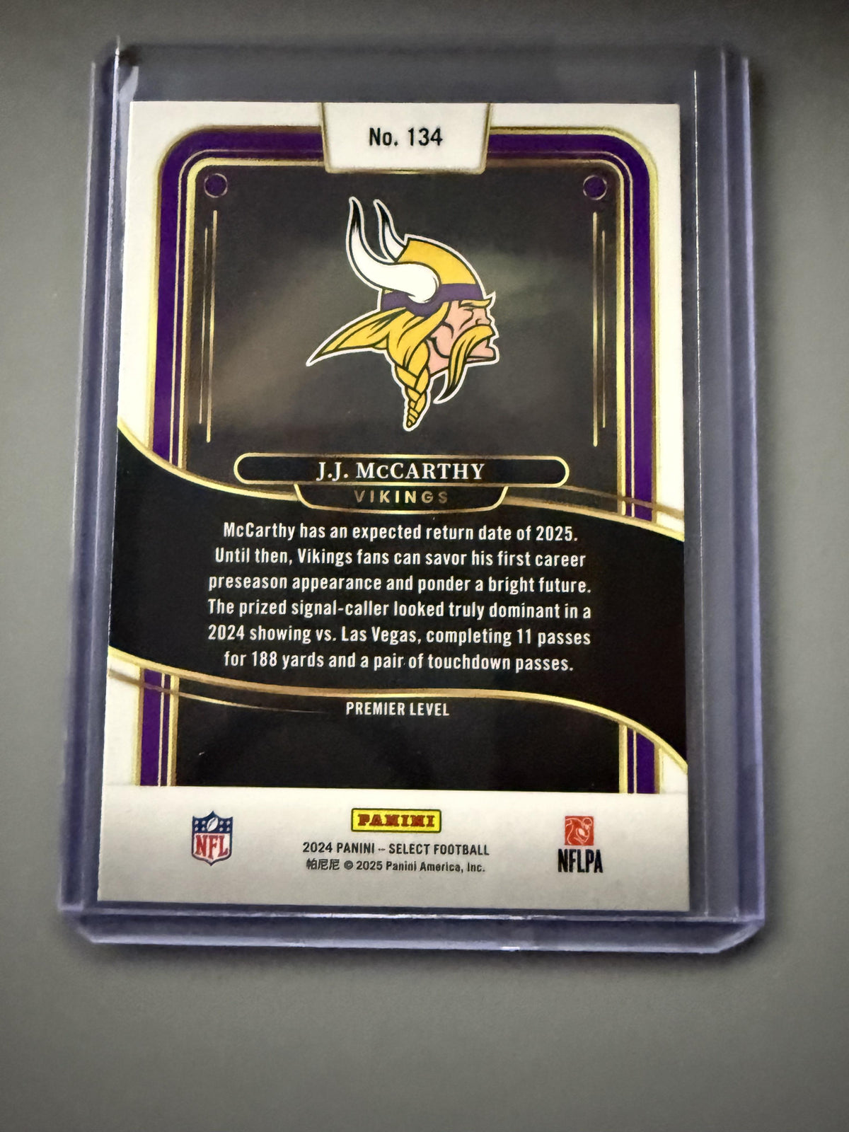 2024 Panini Select #134 J.J. McCarthy