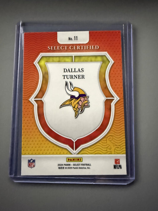 2024 Panini Select #11 Dallas Turner Select Certified Rookies