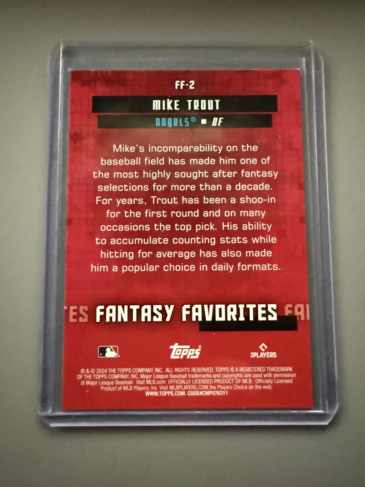 2024 Topps #FF-2 Mike Trout Fantasy Favorites