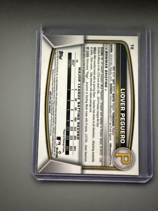 2023 Bowman Chrome Sapphire Edition #72 Liover Peguero