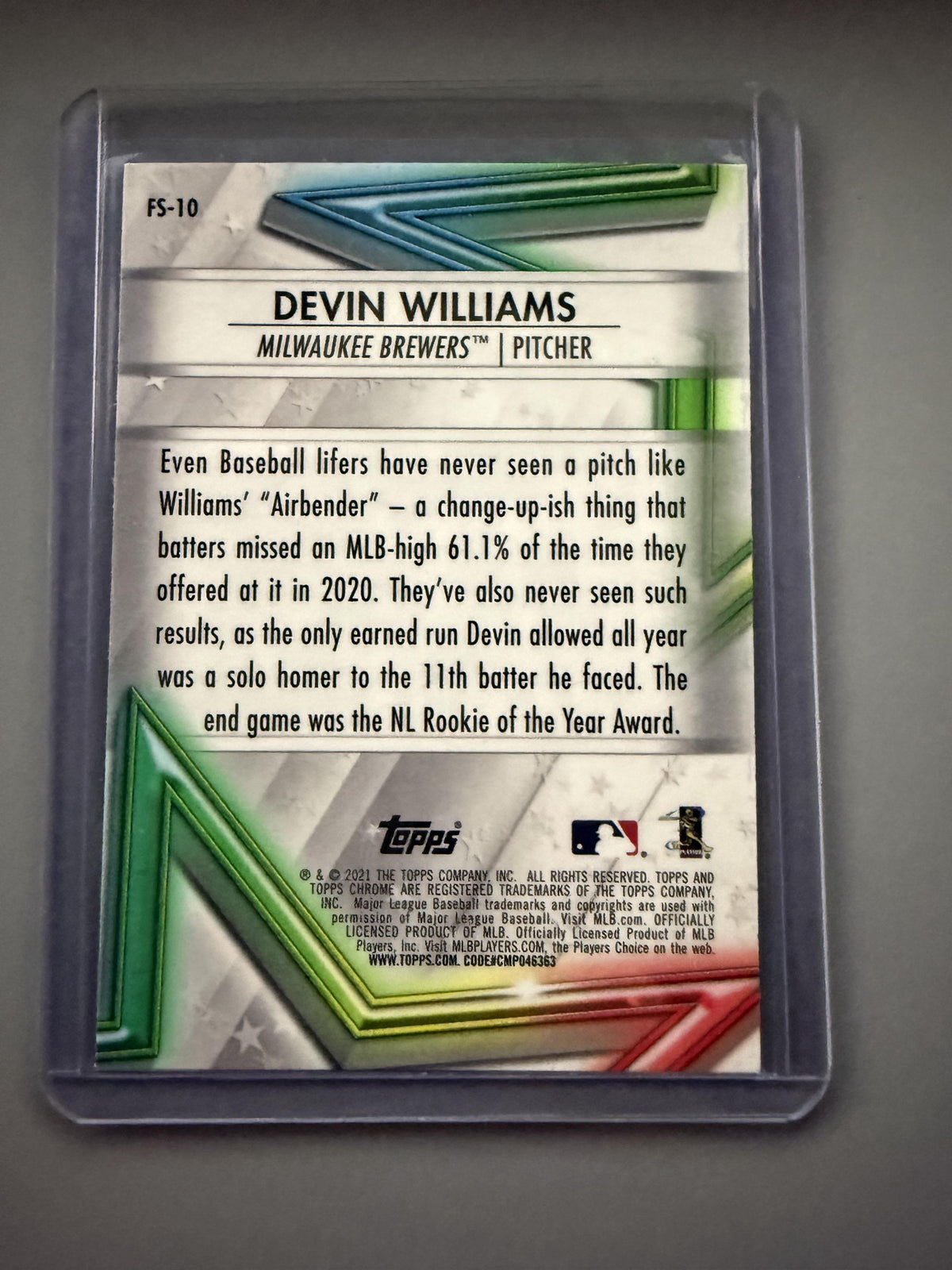 2021 Topps Chrome #FS-10 Devin Williams Future Stars