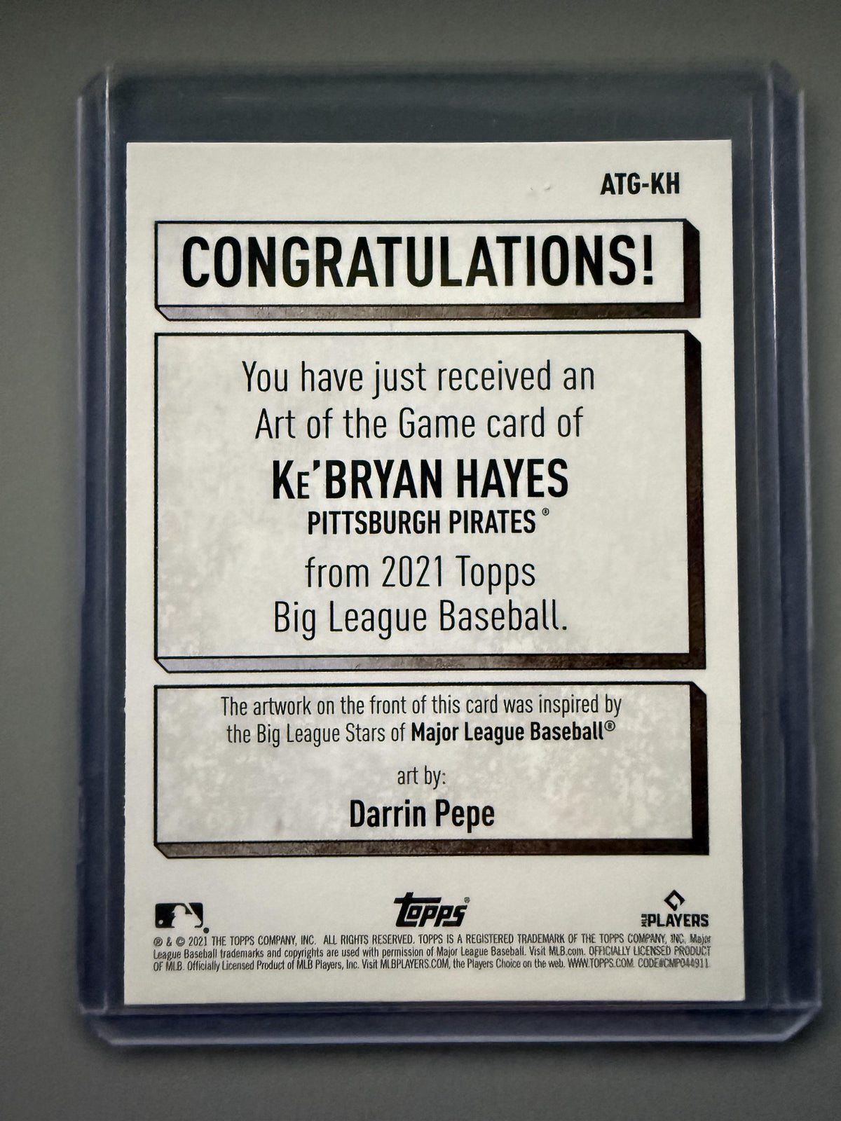 2021 Topps Big League #ATG-KH Ke’Bryan Hayes Art of the Game