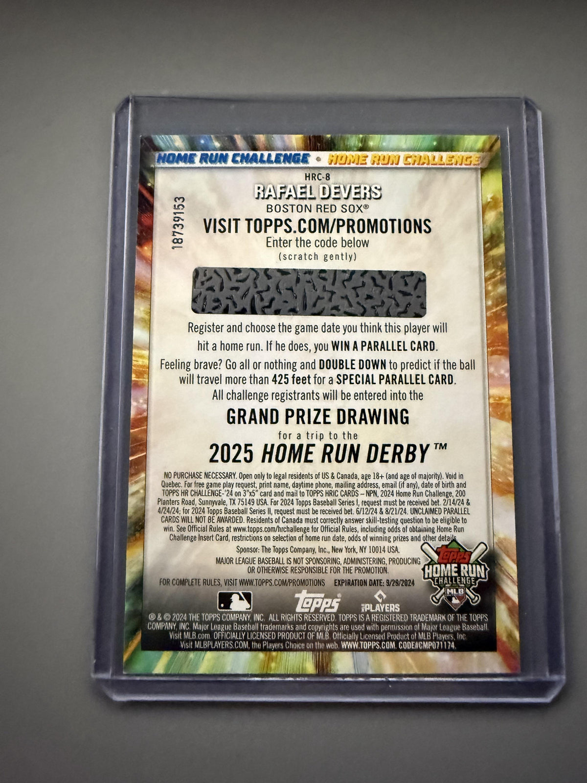 2024 Topps #HRC-8 Rafael Devers Home Run Challenge (Series Two)