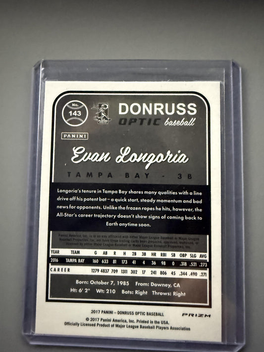 2017 Donruss Optic #143 Evan Longoria Holo
