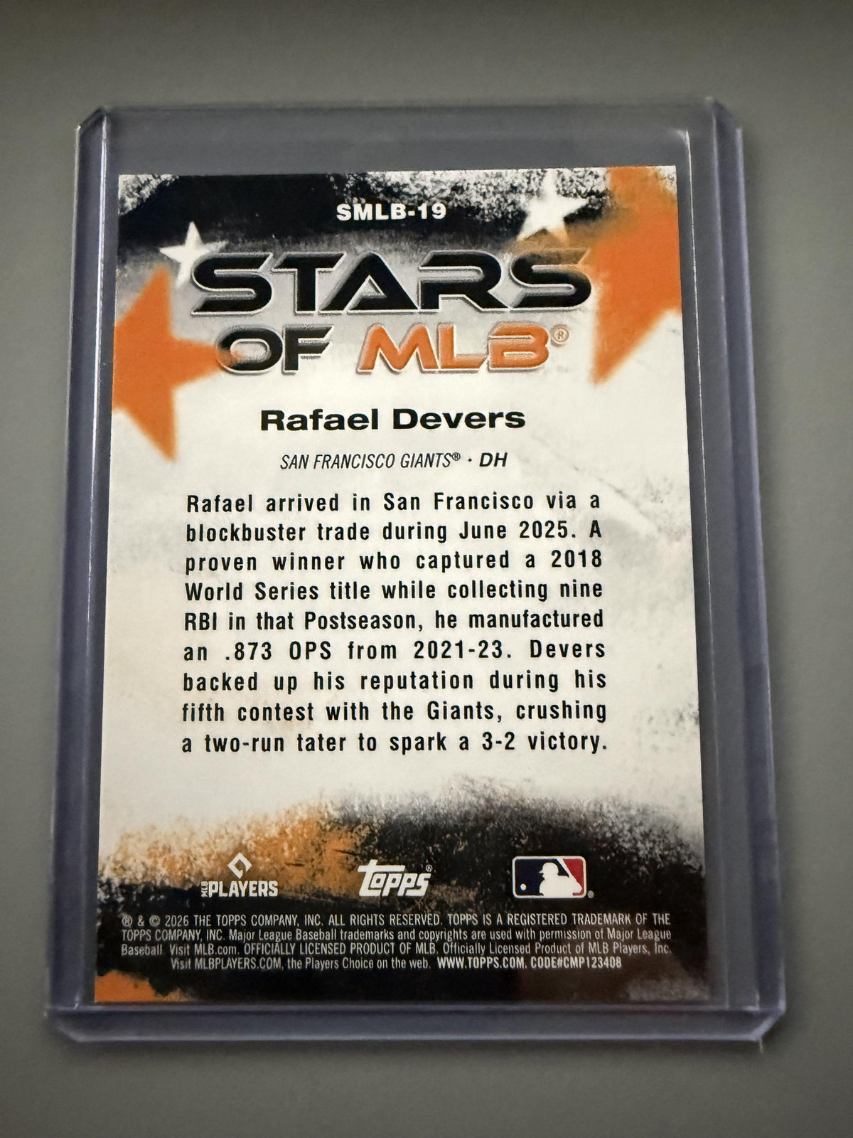 2026 Topps #SMLB-19 Rafael Devers Stars of MLB