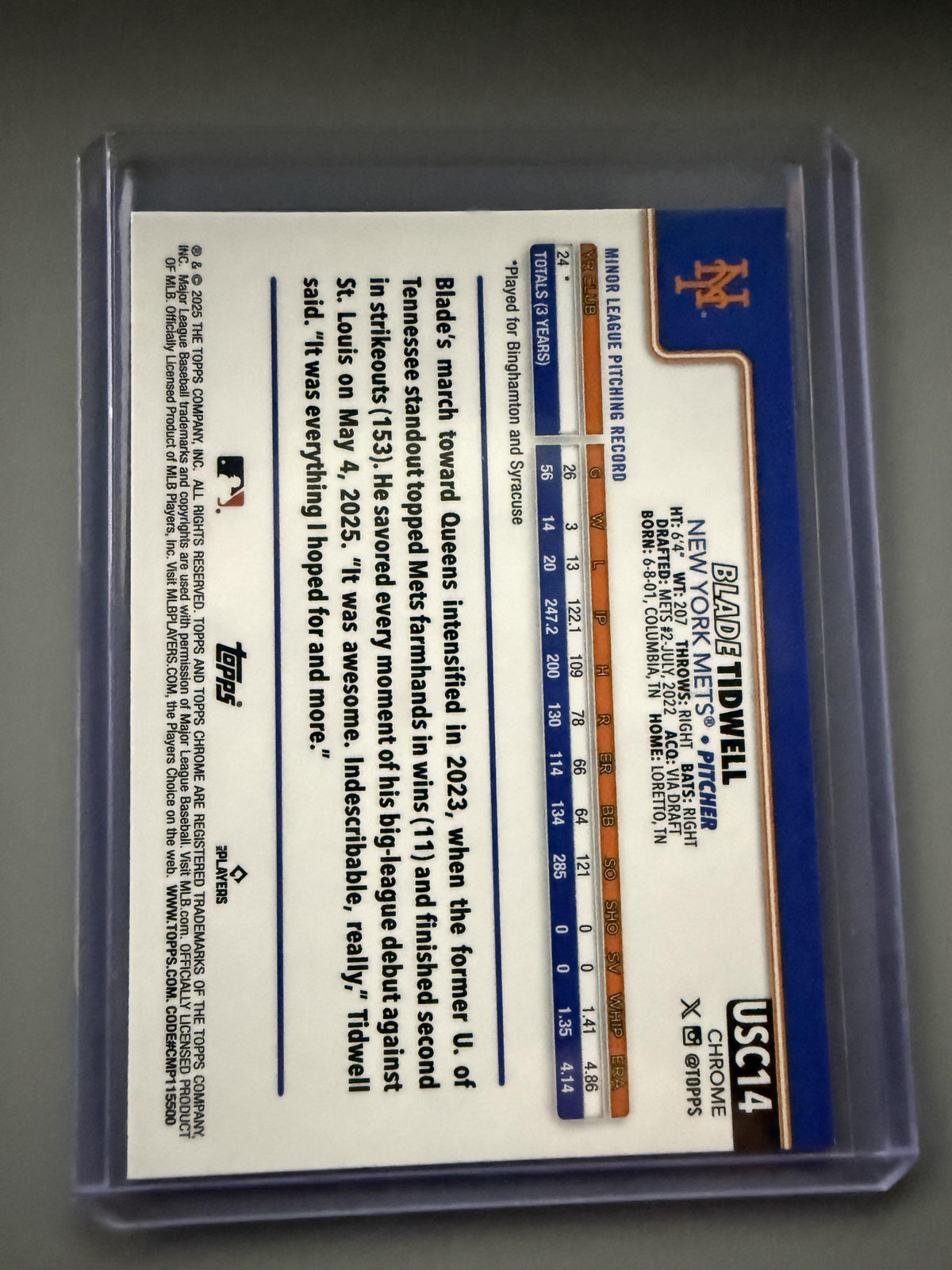 2025 Topps Chrome Update #USC14 Blade Tidwell