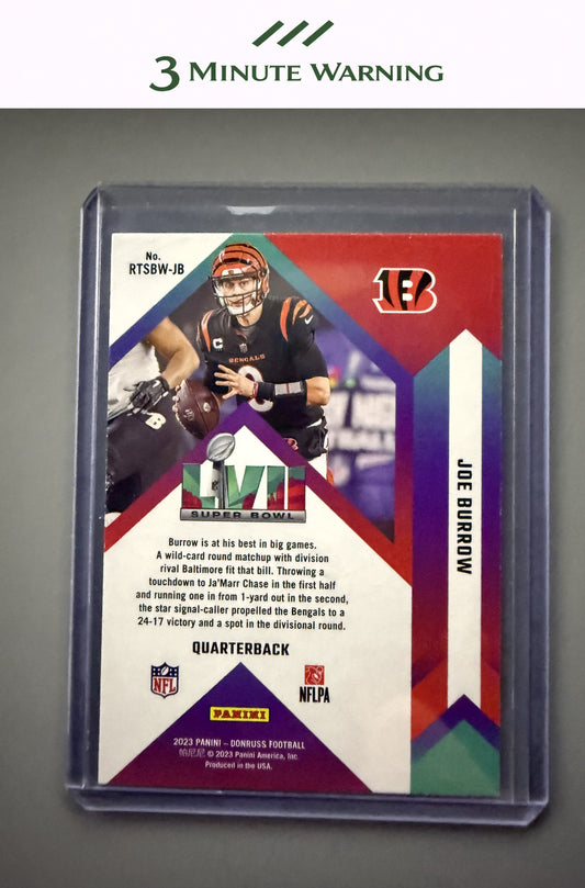 2023 Donruss #RTSBW-JB Joe Burrow Road to the Super Bowl Wild Card