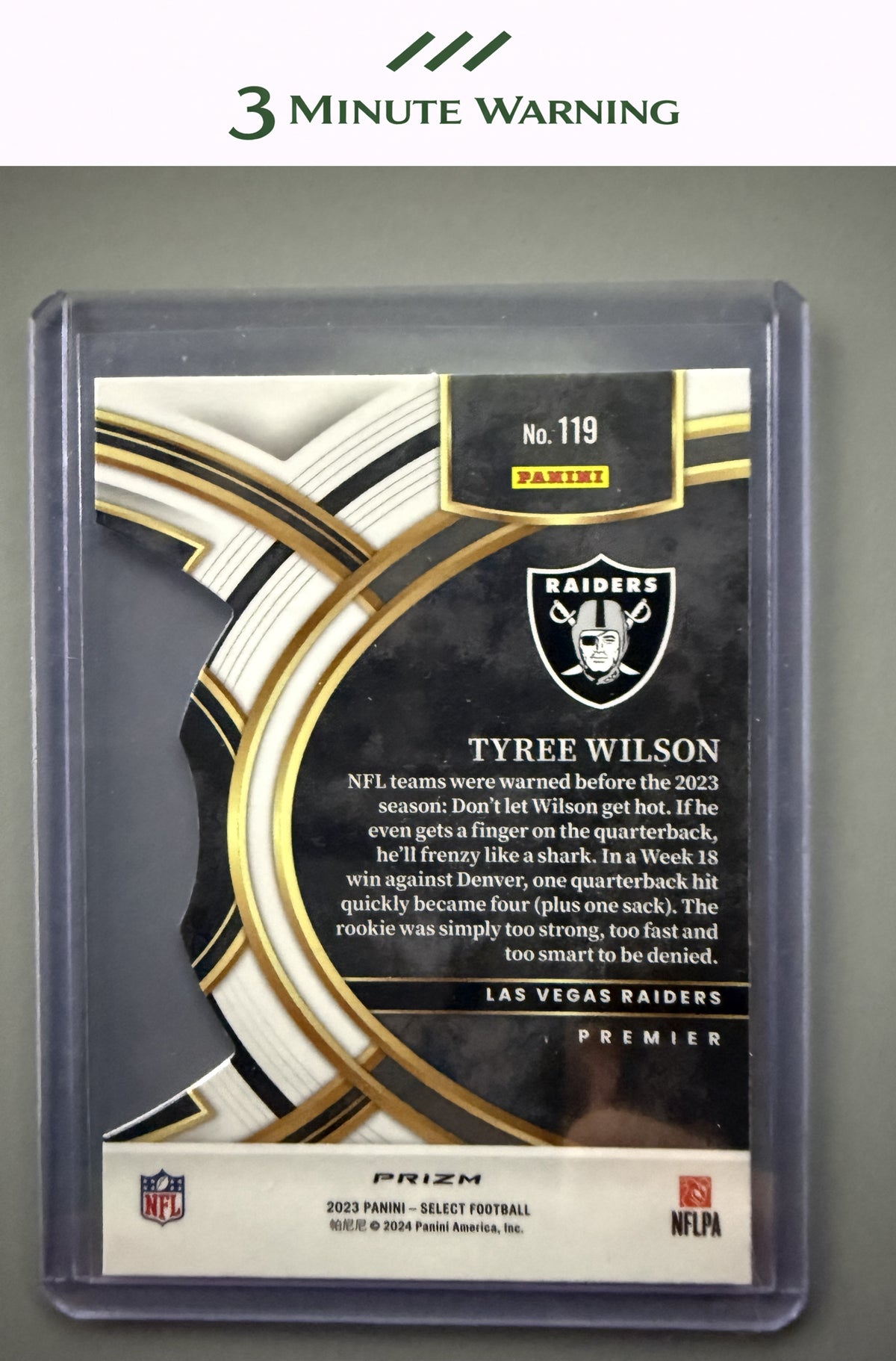 2023 Panini Select #119 Tyree Wilson Red and Yellow Prizm Die Cut