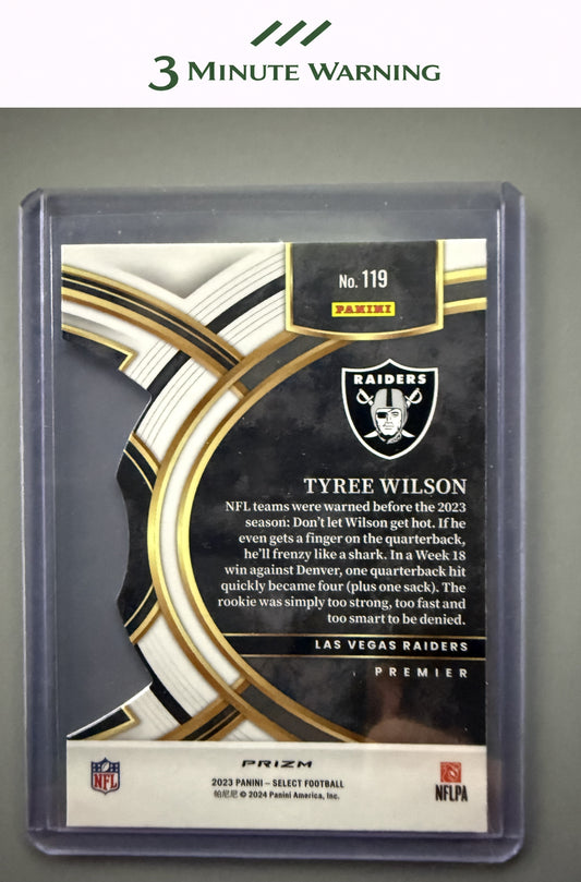 2023 Panini Select #119 Tyree Wilson Red and Yellow Prizm Die Cut