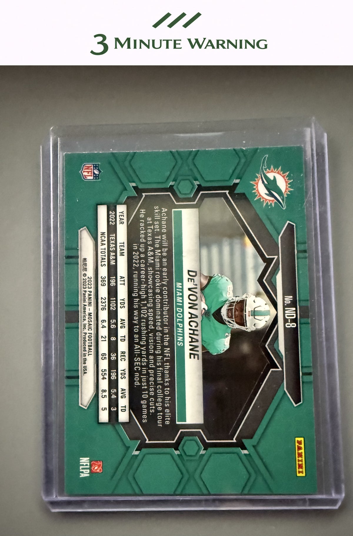 2023 Panini Mosaic #ND-8 De'Von Achane