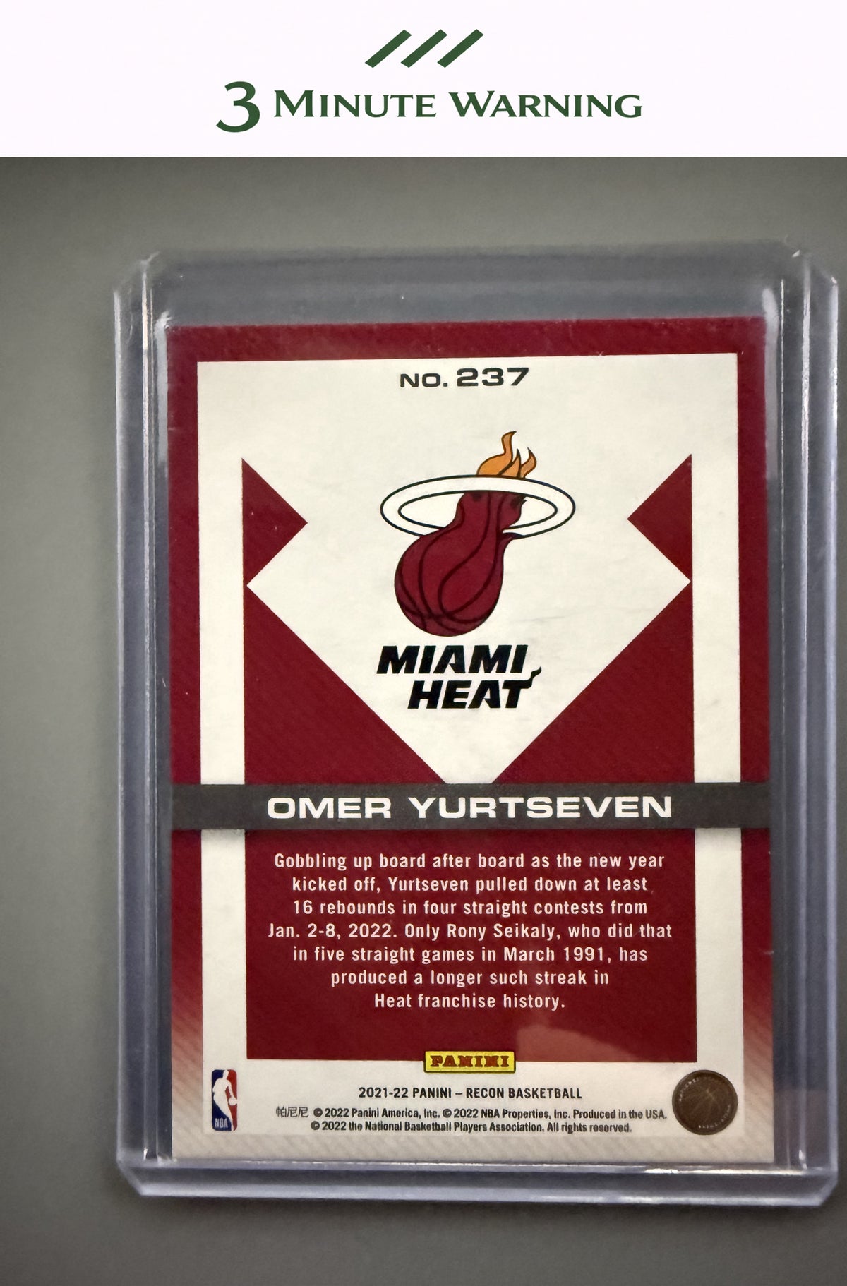 2021-22 Panini Recon #237 Omer Yurtseven