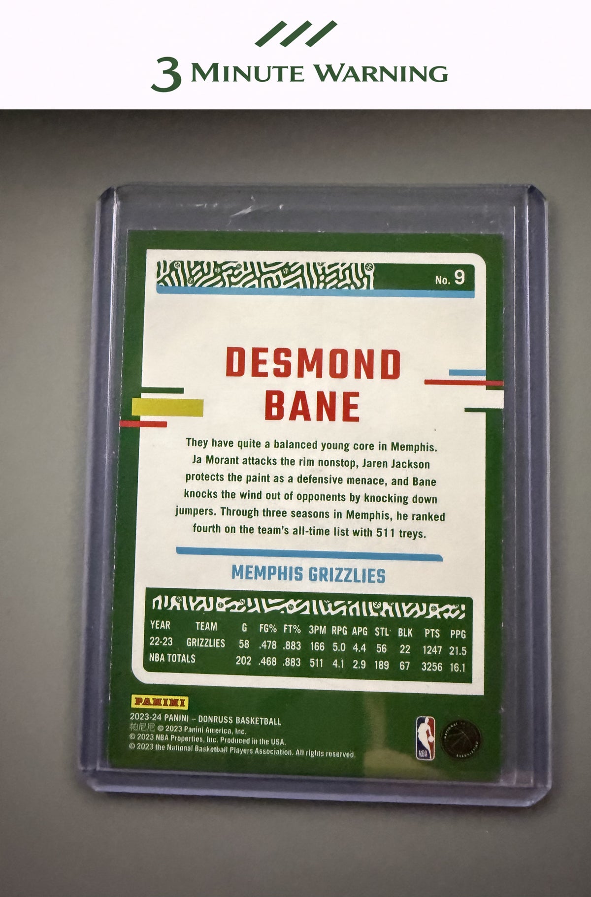 2023-24 Donruss #9 Desmond Bane Green Laser Holo