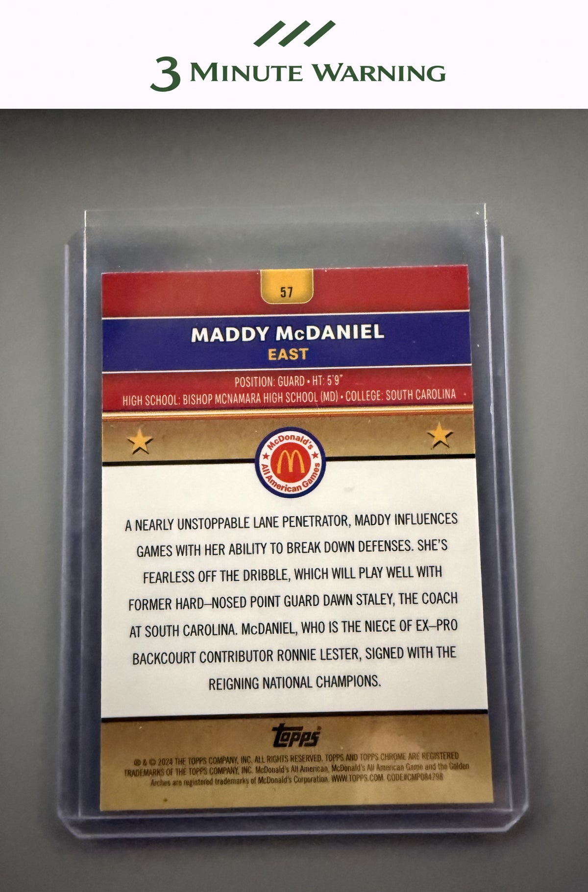 2024 Topps Chrome McDonald's All-American #57 Maddy McDaniel RayWave Refractor