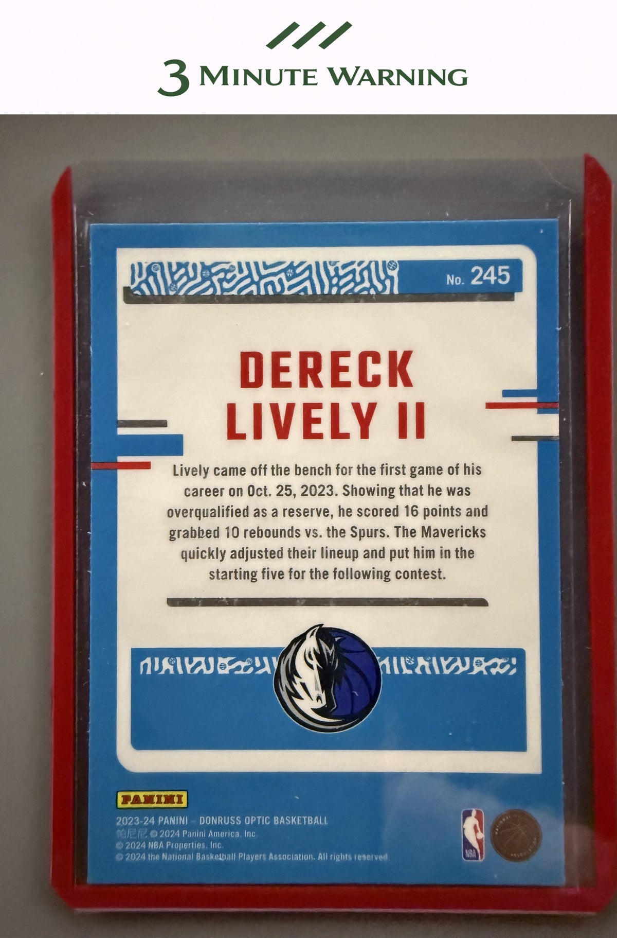 2023-24 Donruss Optic #245 Dereck Lively II