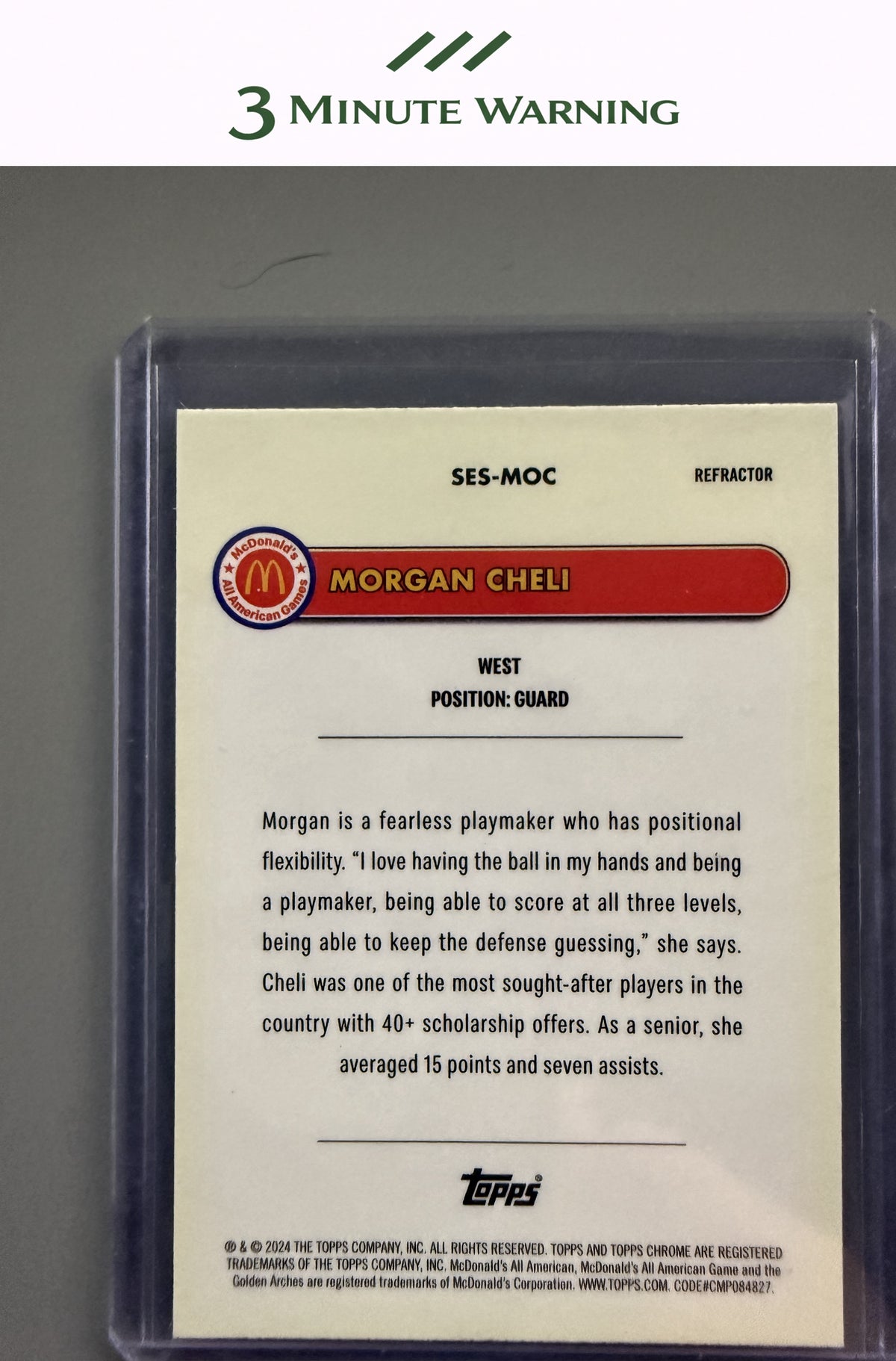 2024 Topps Chrome McDonald's All-American #SES-MOC Morgan Cheli Major Stars Refractor