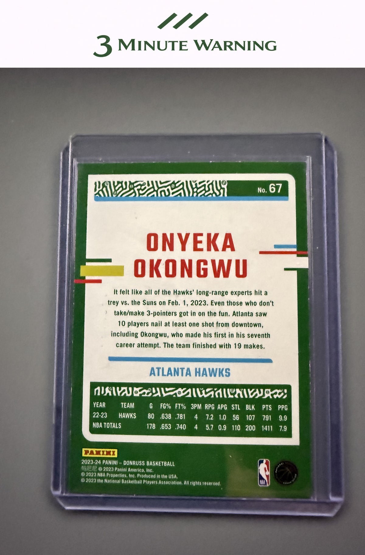 2023-24 Donruss #67 Onyeka Okongwu Purple Press Proof #/199