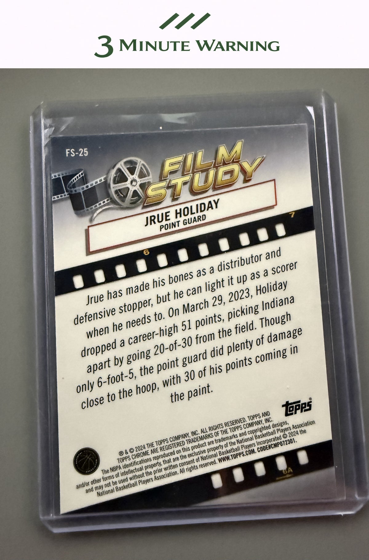 2023-24 Topps Chrome #FS-25 Jrue Holiday Film Study