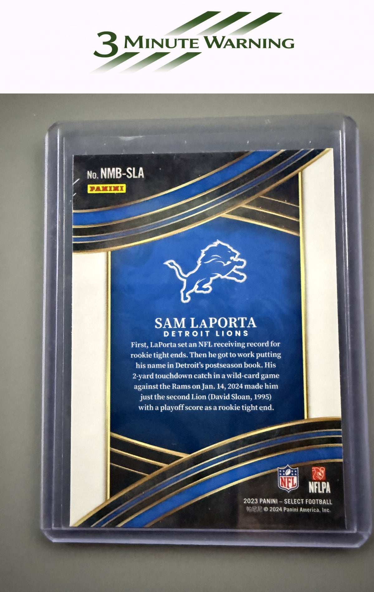 2023 Panini Select #NMB-SLA Sam LaPorta Numbers