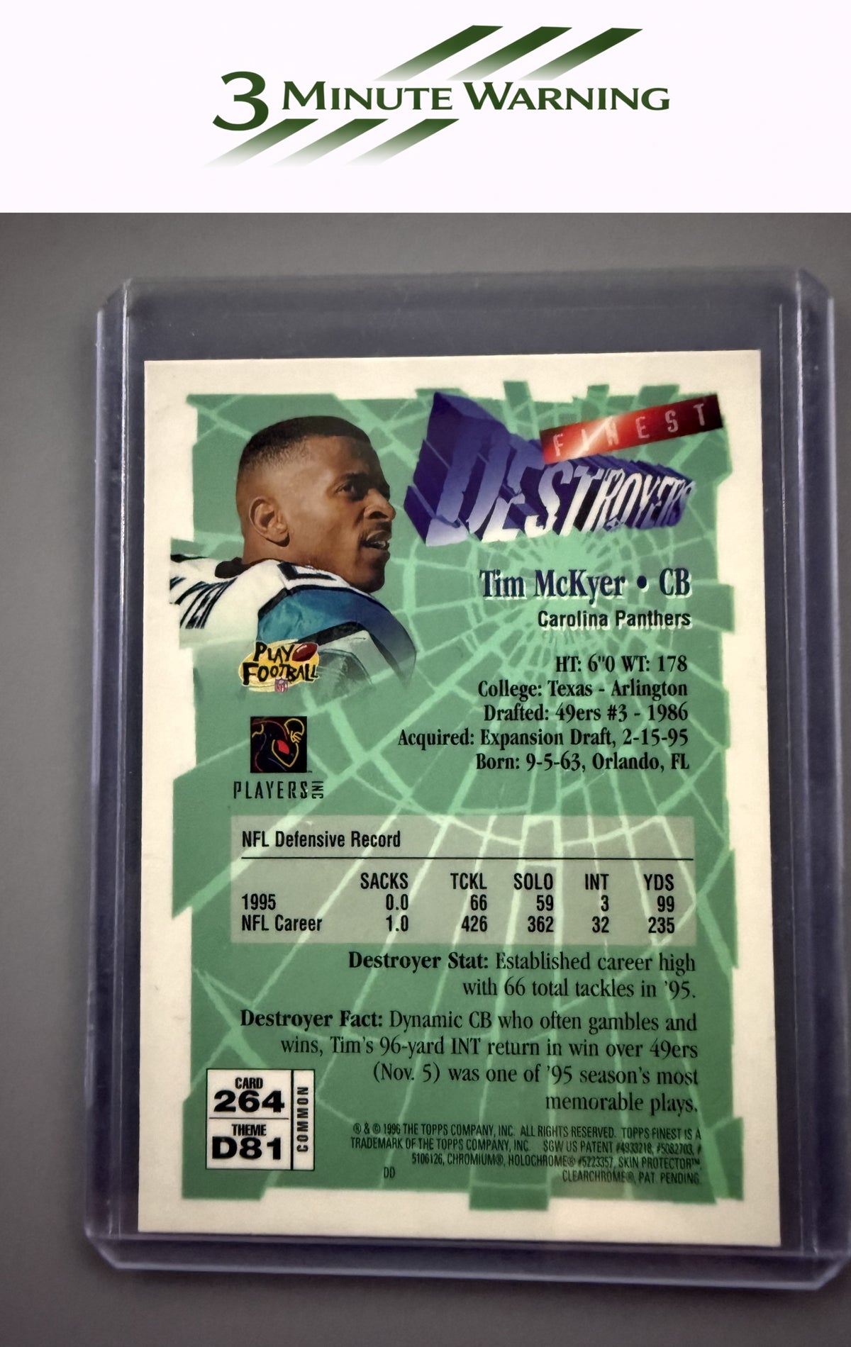 1996 Finest #264 Tim McKyer