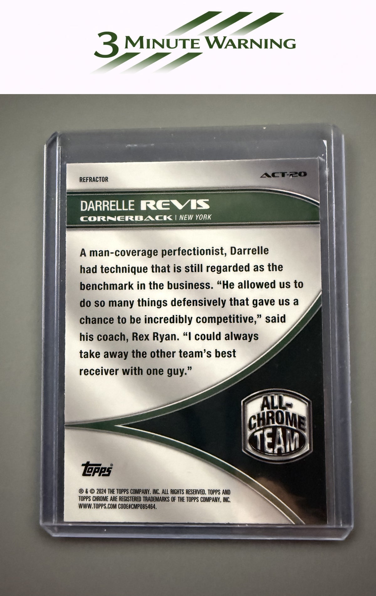 2024 Topps Chrome #ACT-20 Darrelle Revis All-Chrome Team Refractor