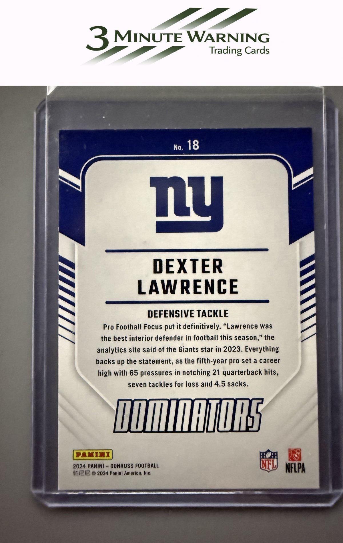 2024 Donruss #18 Dexter Lawrence Dominators