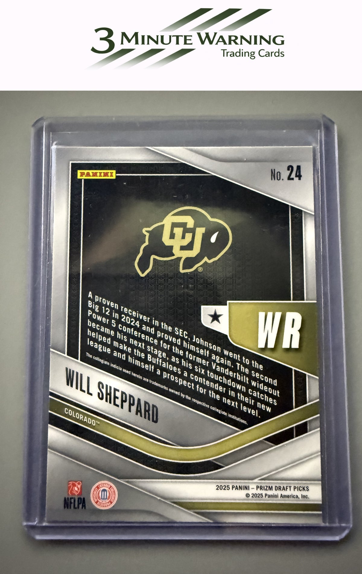 2025 Panini Prizm Draft Picks #24 Will Sheppard Trophy Hunting