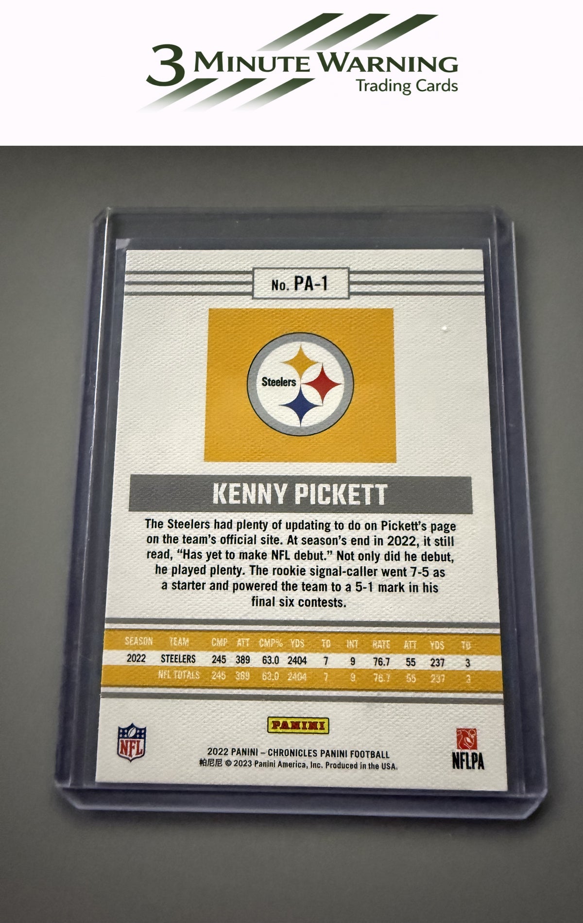 2022 Panini Chronicles #PA-1 Kenny Pickett Panini