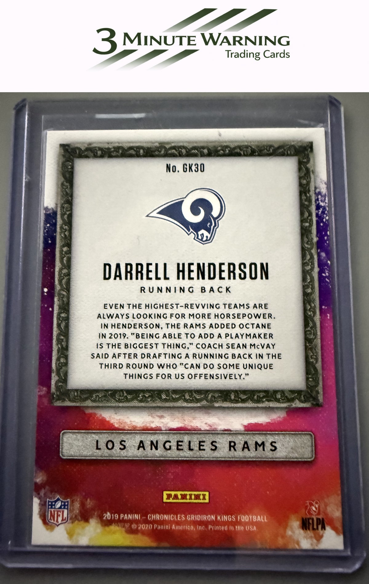 2019 Panini Chronicles #GK30 Darrell Henderson Gridiron Kings