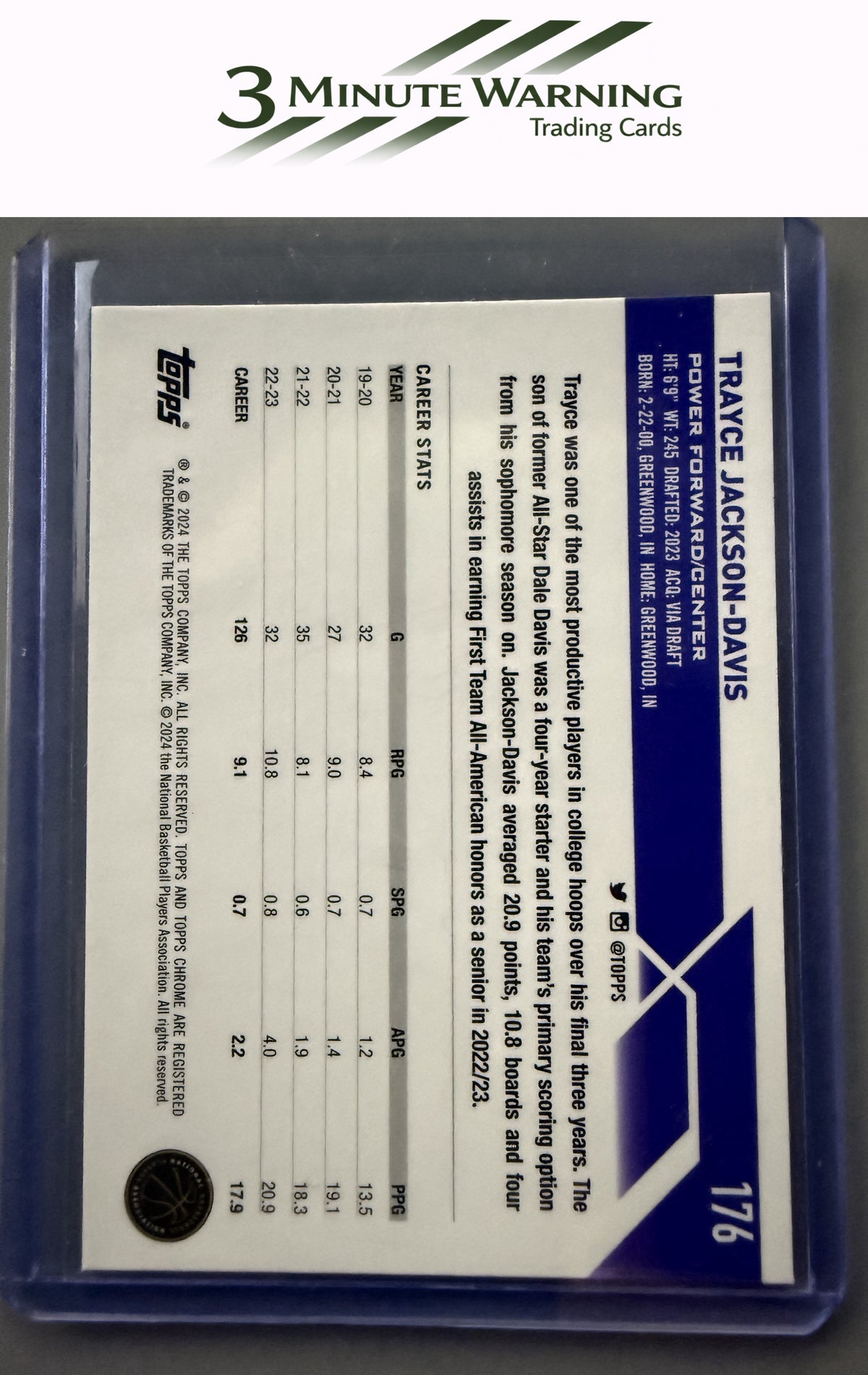 2023-24 Topps Chrome #176 Trayce Jackson-Davis