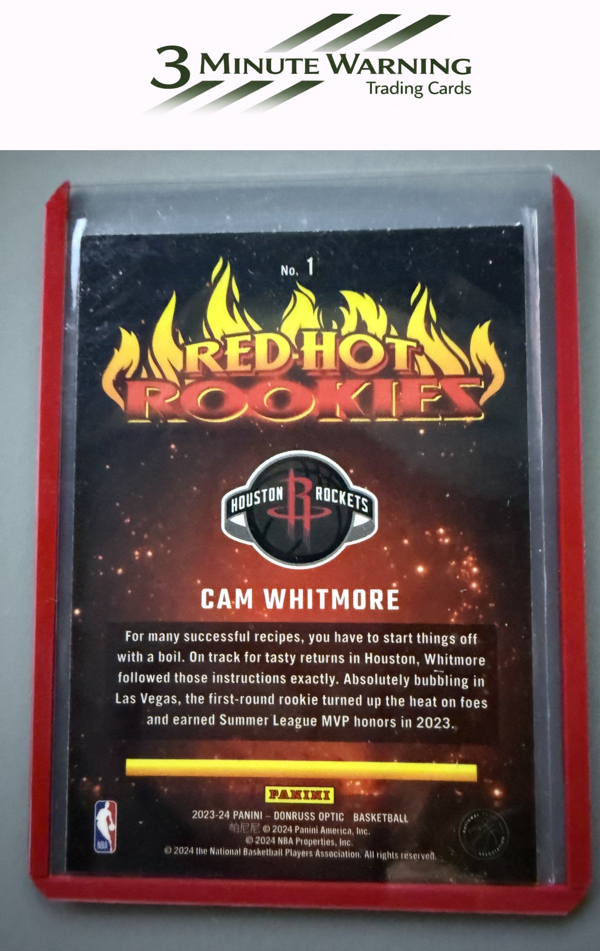 2023-24 Donruss Optic #1 Cam Whitmore Red Hot Rookies