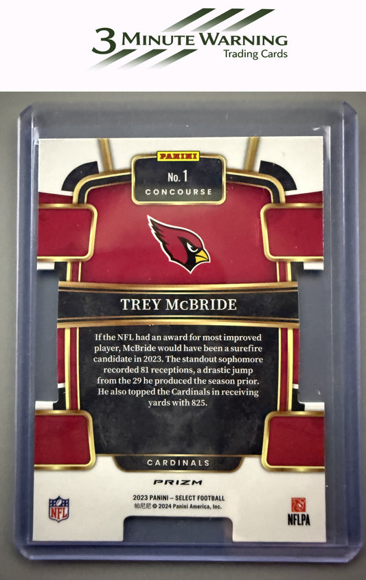 2023 Panini Select #1 Trey McBride Red and Yellow Prizm Die Cut