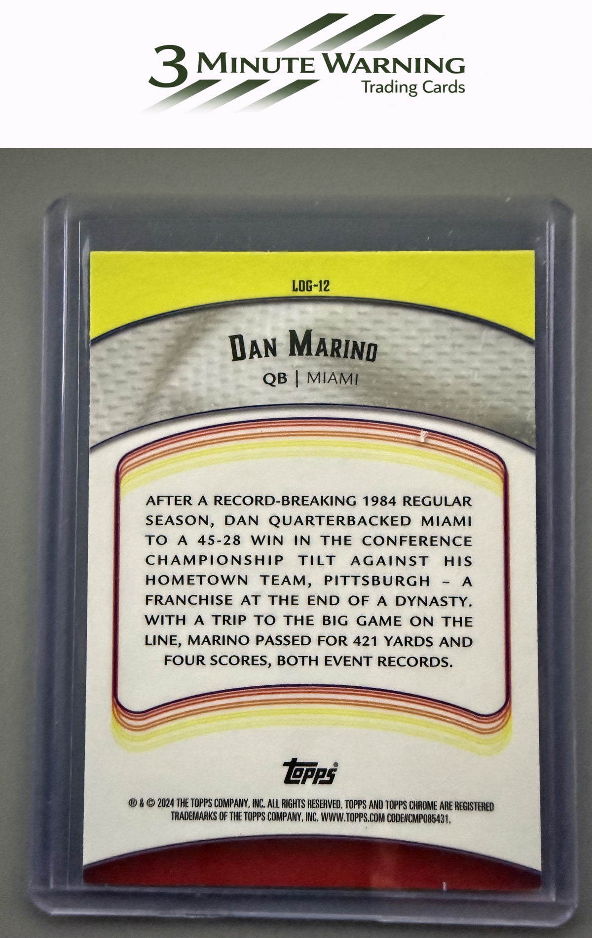 2024 Topps Chrome #LOG-12 Dan Marino Legends of the Gridiron