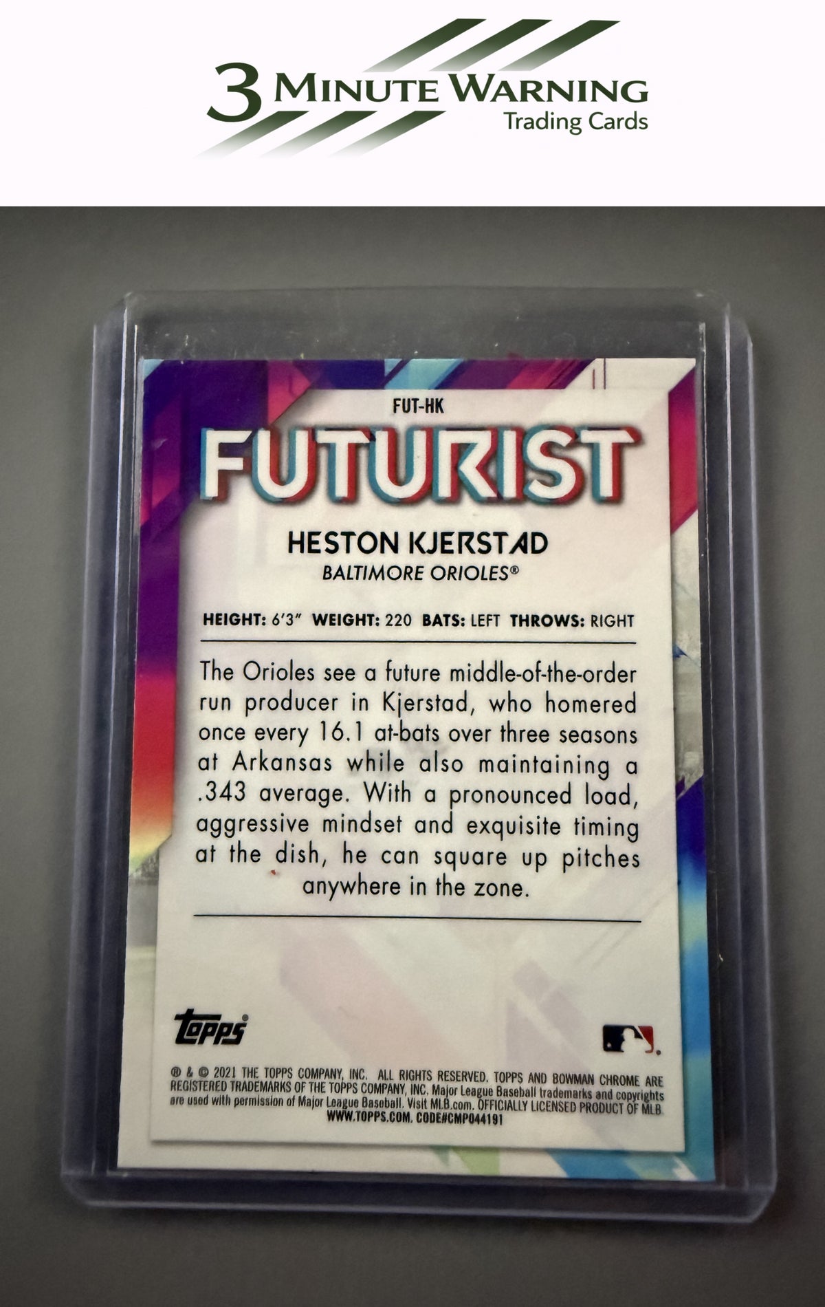 2021 Bowman #FUT-HK Heston Kjerstad Chrome Futurist