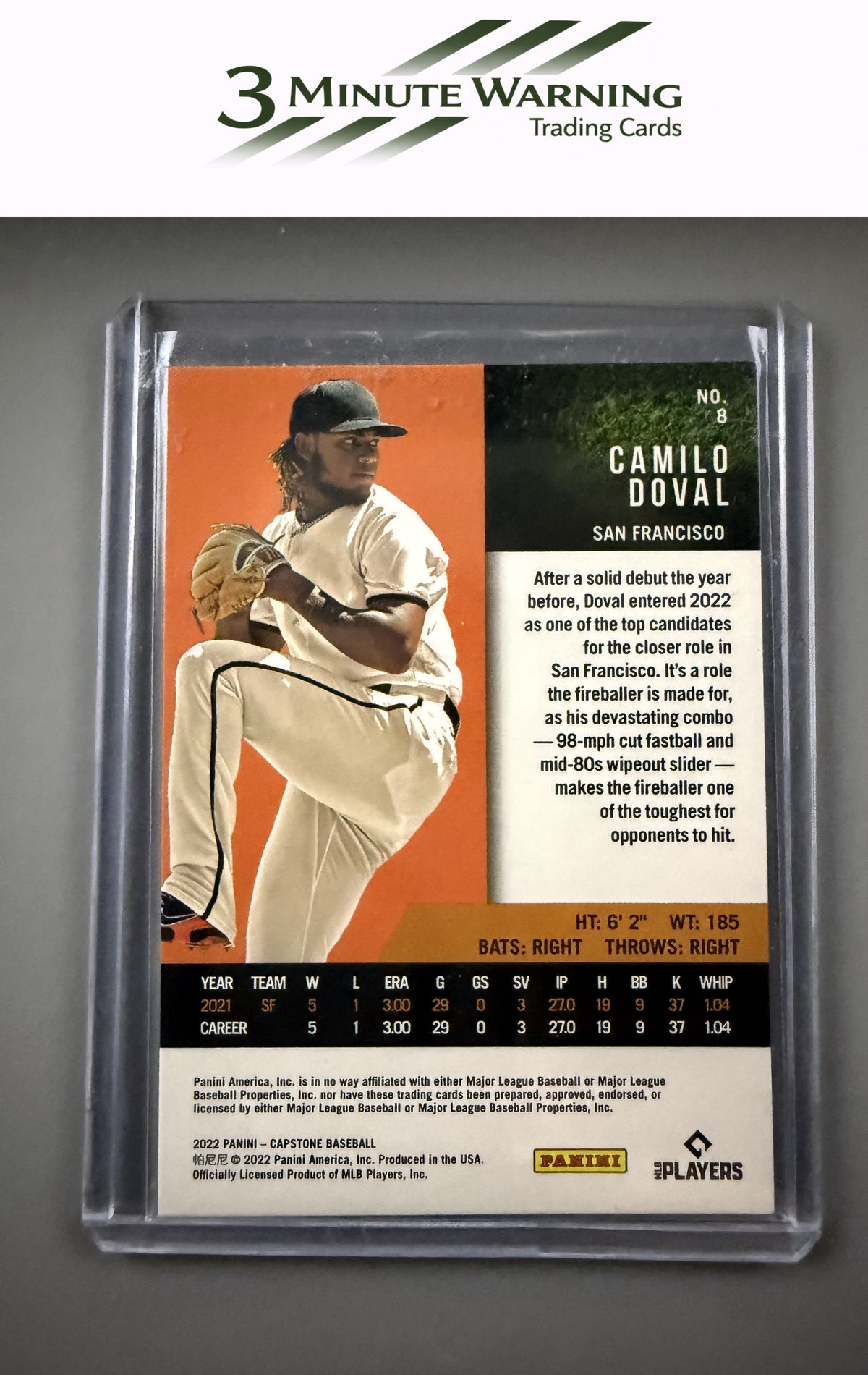 2022 Panini Capstone #8 Camilo Doval Blue