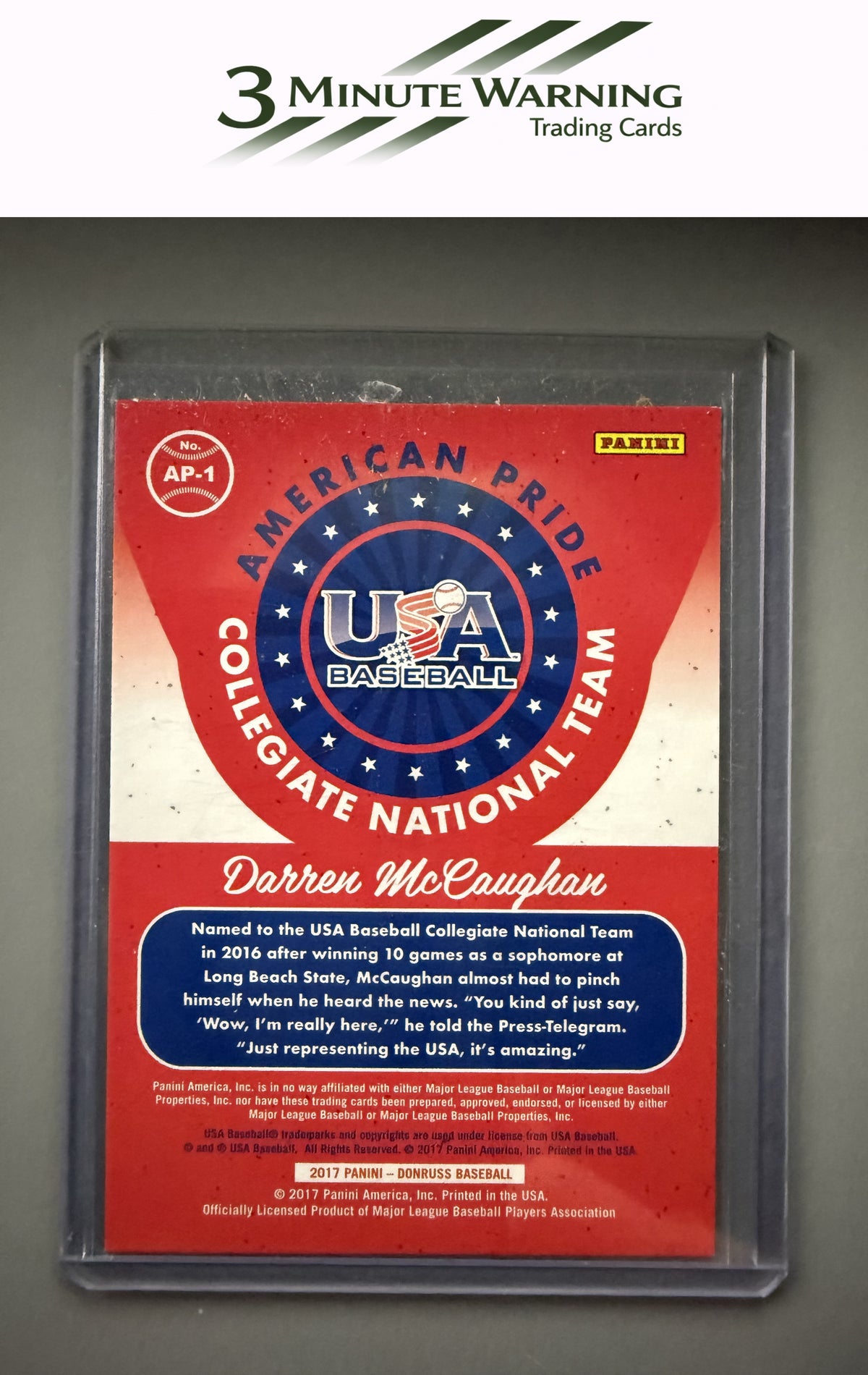 2017 Donruss #AP-1 Darren McCaughan American Pride #/999