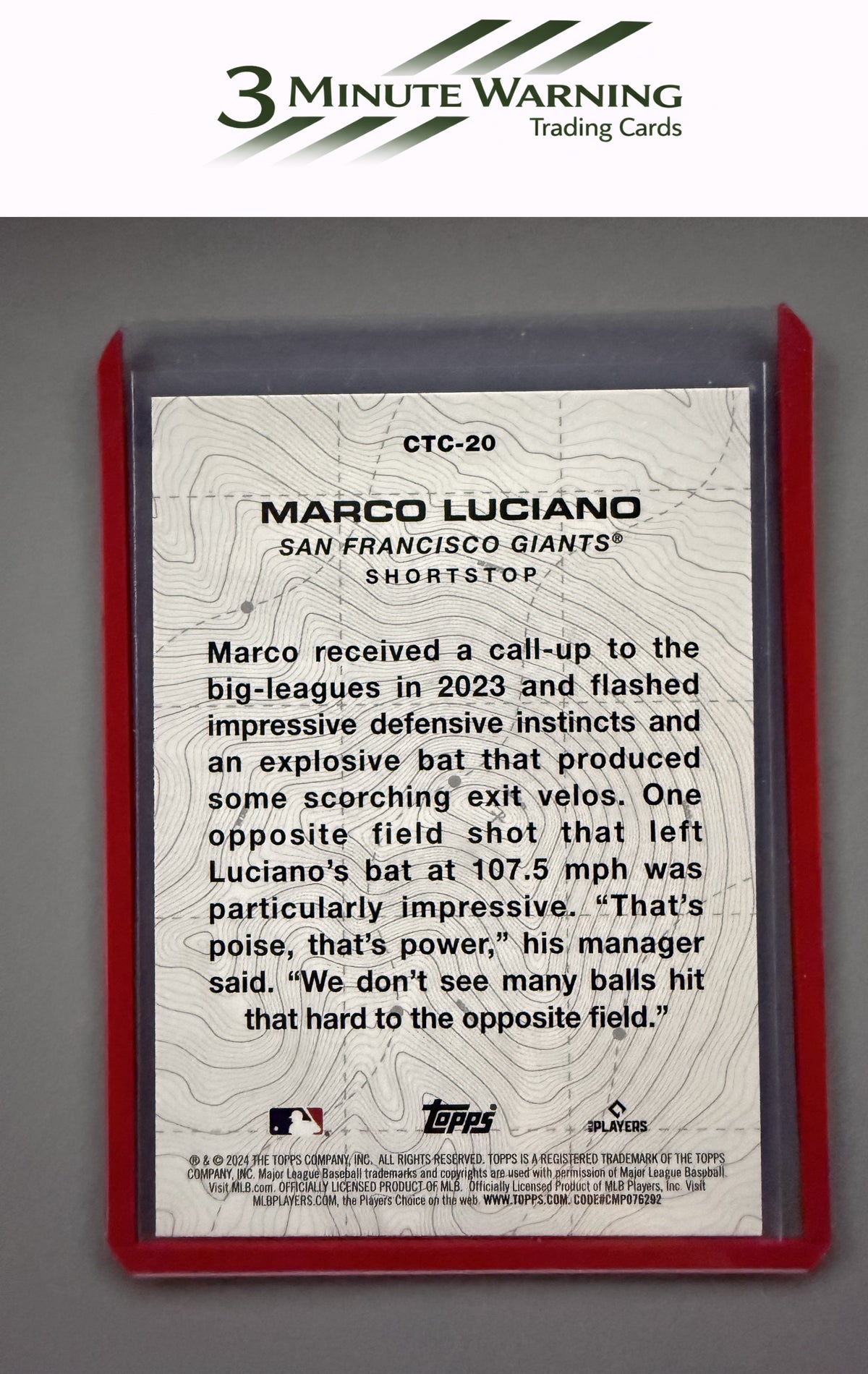 2024 Topps #CTC-20 Marco Luciano City to City