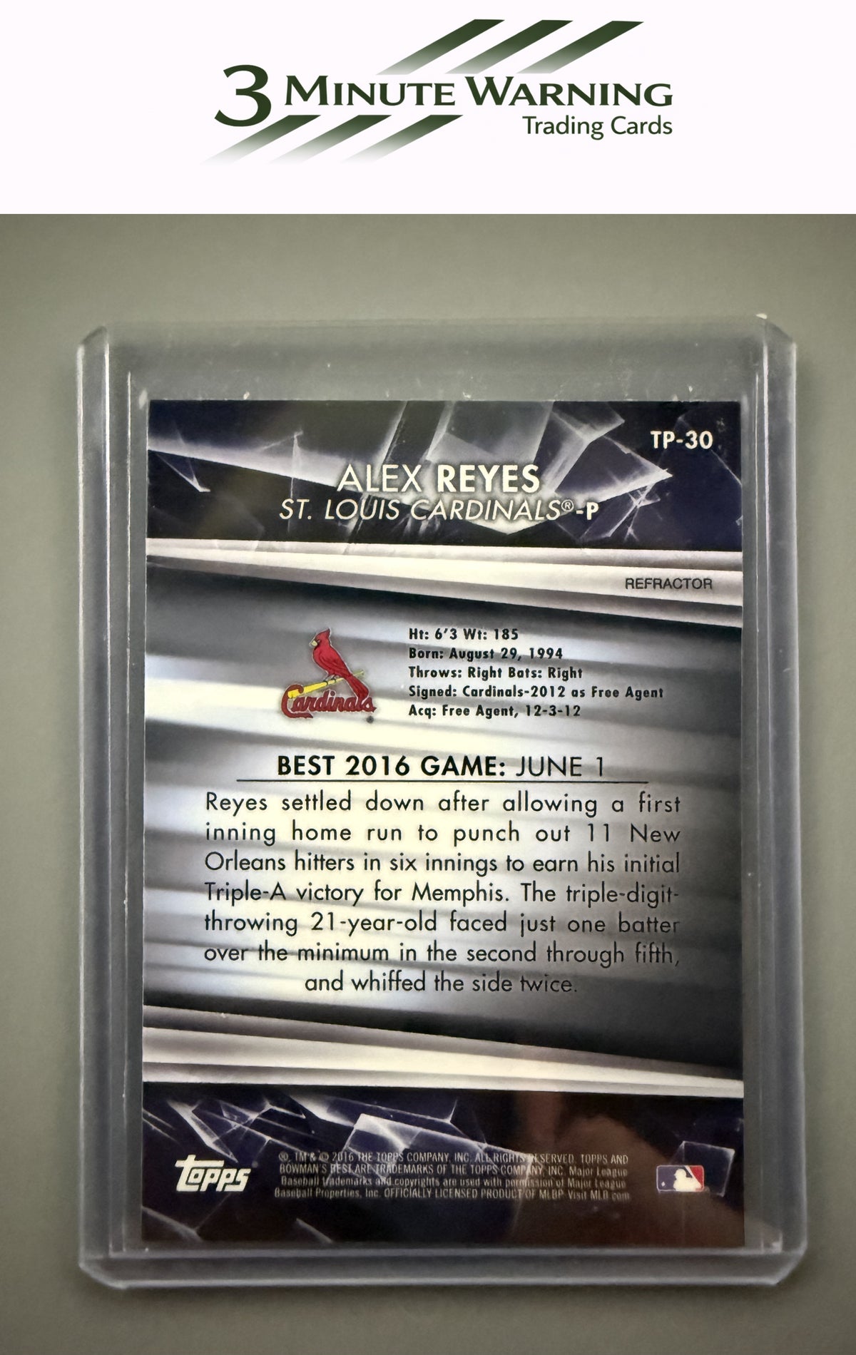 2016 Bowman's Best #TP-30 Alex Reyes Top Prospects Refractor